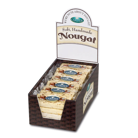 Carlier Nougatiers - 30 Individually wrapped Nougat Bars w/ Almonds and Salted Butter Caramel in Display