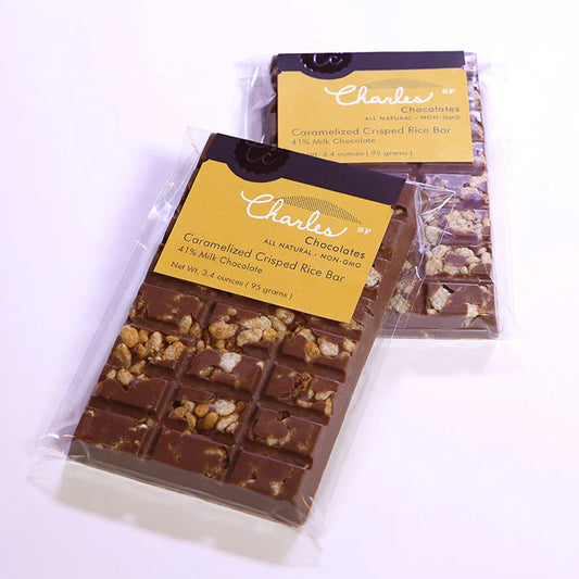 Charles Chocolates - Premium Chocolate Bar - Caramelized Crisped Rice (Milk Chocolate) 3.4oz