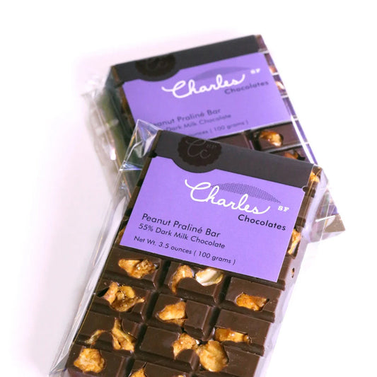 Charles Chocolates - Premium Chocolate Bar - Peanut Praline 3.5oz