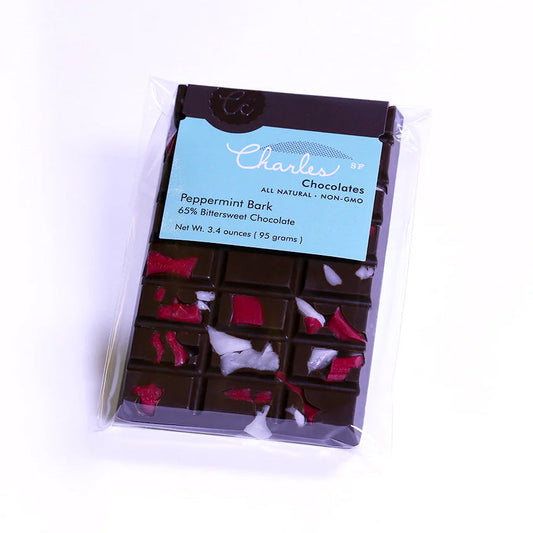 Charles Chocolates - Premium Chocolate Bar - Peppermint Bark 3.4oz