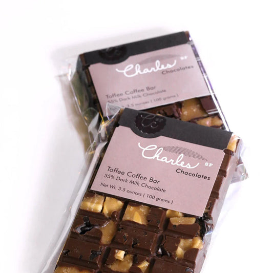 Charles Chocolates - Premium Chocolate Bar - Toffee Coffee 3.5oz